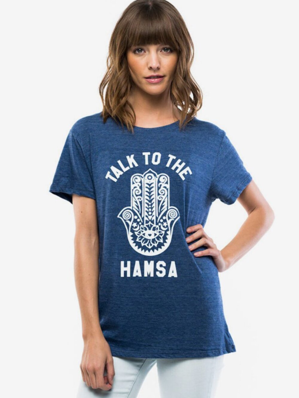 NWT Sub Urban Riot Women's Hamsa Loose Tee Navy Size XS